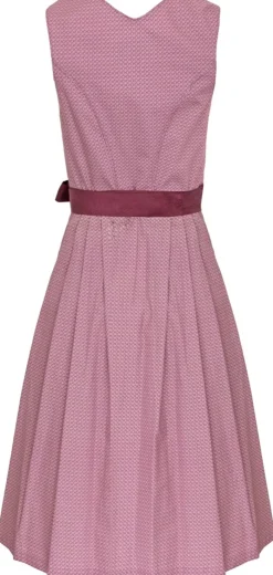 Bergweiss Trachten Damen Dirndl Salloa - Bordeauxrot / Weiss 65cm