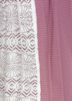 Bergweiss Trachten Damen Dirndl Salloa - Bordeauxrot / Weiss 65cm