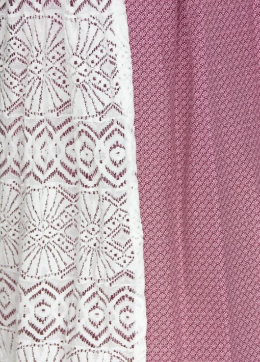 Bergweiss Trachten Damen Dirndl Salloa - Bordeauxrot / Weiss 65cm