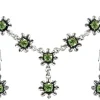 Blumen Collier mit Ohrhängern - Hellgrün