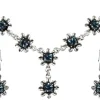 Blumen Collier mit Ohrhängern - Ozeanblau