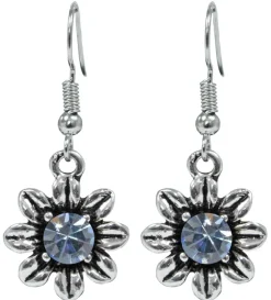 Blumen Collier mit Ohrhängern Hellblau