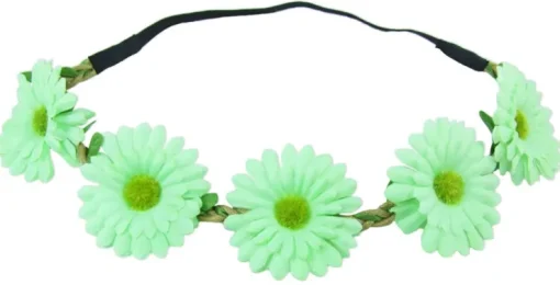 Blumen Haarband mit Margeriten - Hellgrün