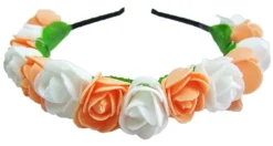 Blumen Haarreif mit Rosen Apricot Weiß