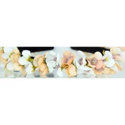 Blumen Haarreif "Elfe" - Schmaler Blütenkranz | Weiß Apricot