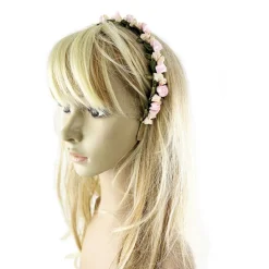 Blumen Haarreif "Rosalie" mit Rosenblüten | Rosa Creme