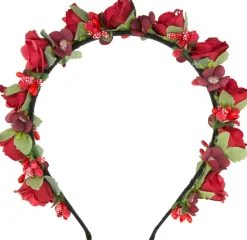 Blumen Haarreif "Sabia" mit Rosen und Blüten | Rot