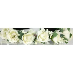 Blumen Haarreif "Sabia" mit Rosen und Blüten | Creme Weiß