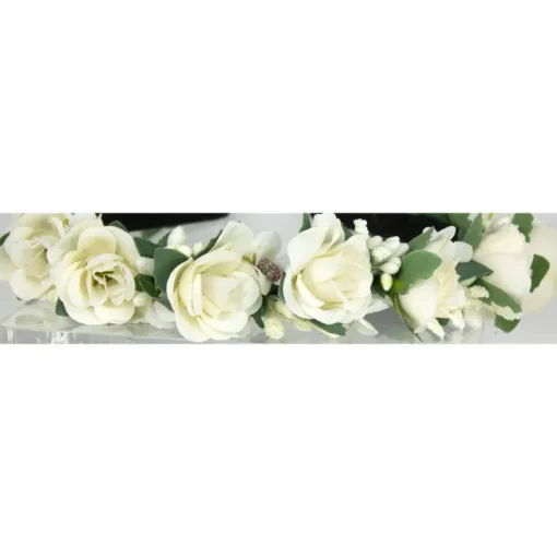 Blumen Haarreif "Sabia" mit Rosen und Blüten | Creme Weiß