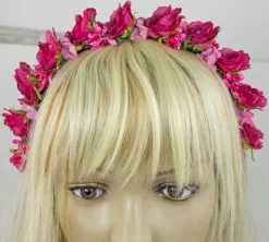 Blumen Haarreif "Sabia" mit Rosen und Blüten | Creme Weiß