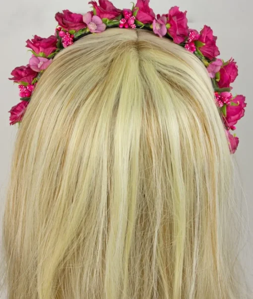 Blumen Haarreif "Sabia" mit Rosen und Blüten | Creme Weiß