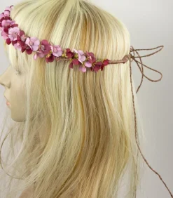 Blumenkranz Elfe zum Binden - Weiß / Apricot