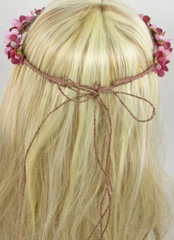 Blumenkranz Elfe zum Binden - Weiß / Apricot