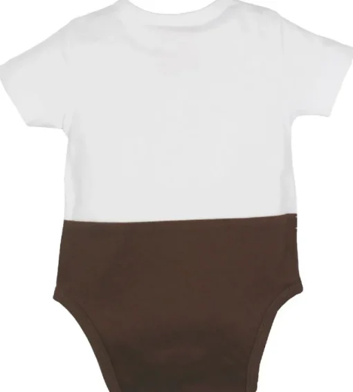 BONDI Baby Body Lederhose "Gipfelkraxler" 905090 | Weiß Braun