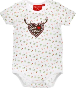 BONDI Baby Body "Blumenallover" 86439 | Mädchen Unterziehbody Weicher Jersey | Weiß