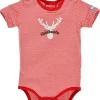 BONDI Baby Body Unterziehbody "Hirsch" 91379 | Rot / Weiß