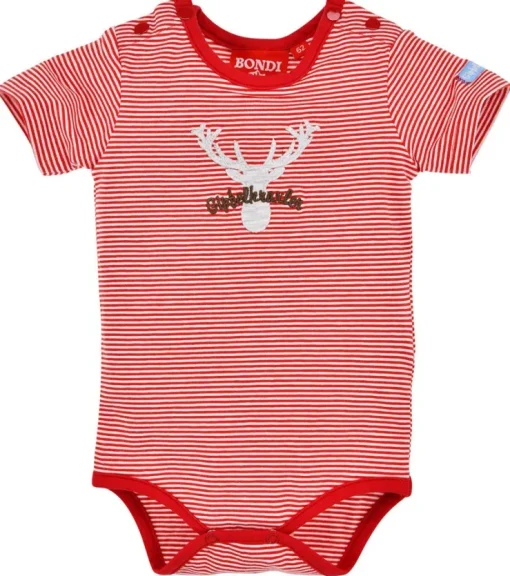 BONDI Baby Body Unterziehbody "Hirsch" 91379 | Rot / Weiß