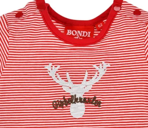BONDI Baby Body Unterziehbody "Hirsch" 91379 | Rot / Weiß