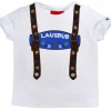 BONDI Baby Jungen Hosenträger Trachten T-Shirt "Lausbub" 91325 | Weiß Blau