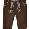 BONDI Baby Jungen Kunstlederhose - lang gefüttert 91586 | Braun