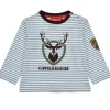 BONDI Baby Jungen Langarmshirt "Hirsch" 91776 | Stripe Blue/Offwhite