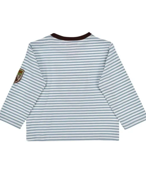 BONDI Baby Jungen Langarmshirt "Hirsch" 91776 | Stripe Blue/Offwhite