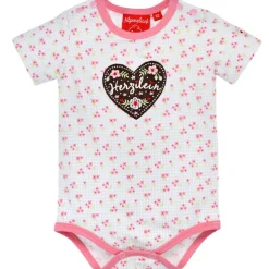 BONDI Baby Kurzarm Body "Herzilein" 86623 | Blumenalloverdruck