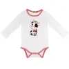 BONDI Baby Langarm Body "Kuh" 93773 | Offwhite Weiß