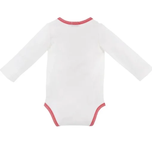 BONDI Baby Langarm Body "Kuh" 93773 | Offwhite Weiß