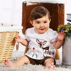 BONDI Baby Langarm Body "Kuh" 93773 | Offwhite Weiß