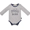 BONDI Baby Langarmbody "Small Boss" 93682 - Grau/Navy | Unterziehbody Babybody