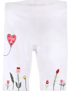 BONDI Baby Mädchen Capri Hose Leggings "Blümchen" 86767 | Weiß