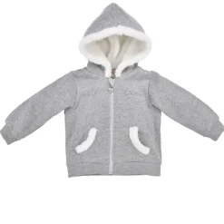 BONDI Baby Mädchen Kapuzenjacke "Wild Love" 86633 | Grey Melange
