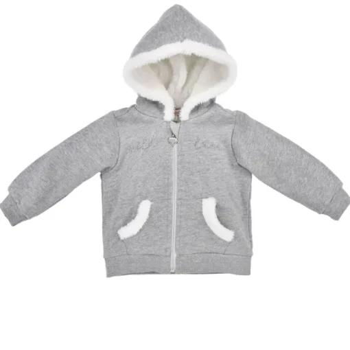 BONDI Baby Mädchen Kapuzenjacke "Wild Love" 86633 | Grey Melange