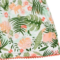 BONDI Baby Mädchen Kleid "Jungle" 86605 - Weiß / Apricot / Grün | Sommerkleid