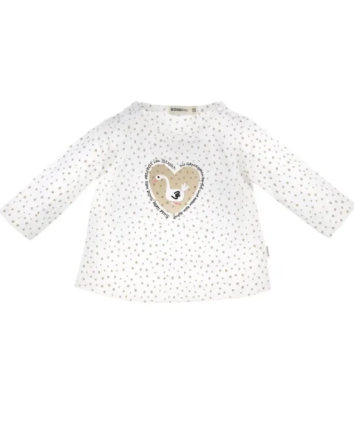 BONDI Baby Mädchen Langarmshirt "Gänschen" 93957 | dots allover