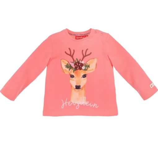 BONDI Baby Mädchen Langarmshirt "Herzlein" 86671 | Candy Rosa