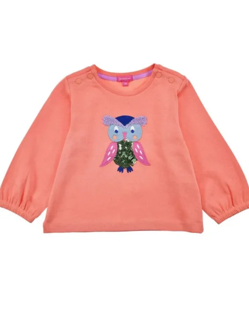 BONDI Baby Mädchen Langarmshirt "Eule" 86968 | Apricot