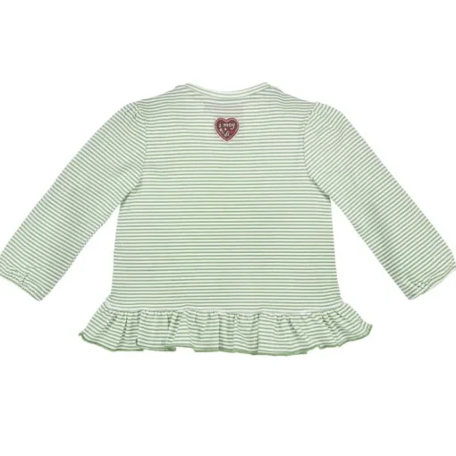 BONDI Baby Mädchen Langarmshirt "Rehkitz" 86673 | Grün/Weiß