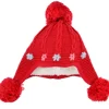BONDI Baby Mädchen Strickmütze "Blümchen" 86562 - Rot | Kindermütze Wintermütze Gefüttert