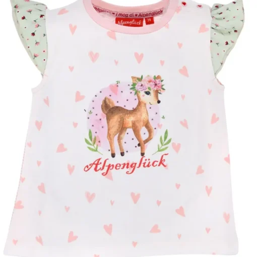 BONDI Baby Mädchen T-Shirt "Bambi" 86751 | Weiß Rosa