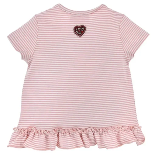 BONDI Baby Mädchen T-Shirt "Rehkitz" 86752 | Rosa Geringelt