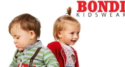 BONDI Baby Overall "Häschen" geringelt 93637 | Rosa / Weiß