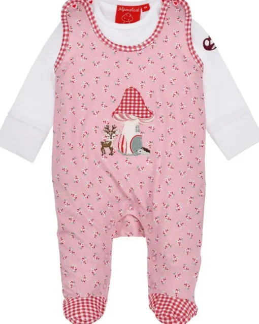 BONDI Baby Strampler Strampelanzug "Blumenallover" 86928 | Rose