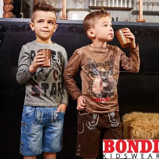 BONDI Bermuda Shorts "Hard Work" für Jungen 33154 - Grau | Kurze Kinderhose