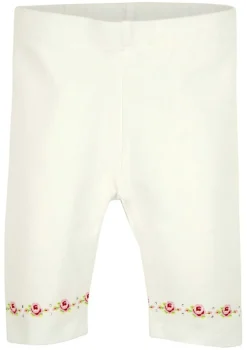 BONDI Capri Legging "Röschen" für Mädchen - Weiß