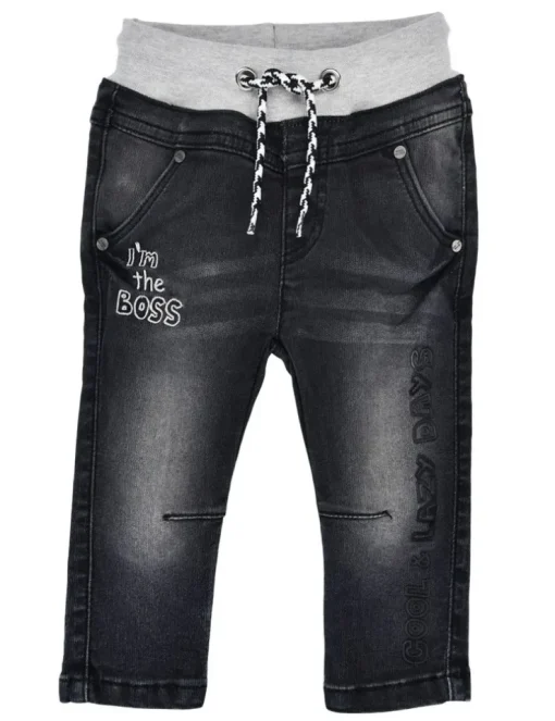 BONDI Jungen Jeans "I am the Boss" 91566 | Black Denim