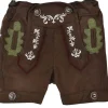 BONDI Jungen Kunstleder Shorts Hose "Lausbub" 91586 | Braun