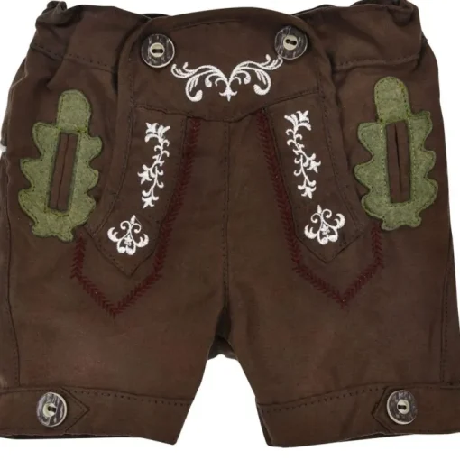 BONDI Jungen Kunstleder Shorts Hose "Lausbub" 91586 | Braun
