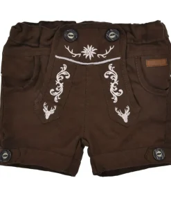 BONDI Jungen Kunstleder Shorts Hose "Gipfelkraxler" 91727 | Braun - Bermuda